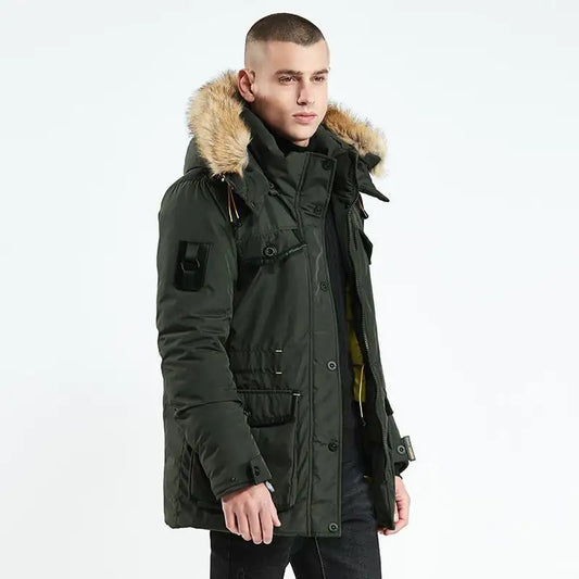 Men's Warm Long Cotton Winter Jacket
